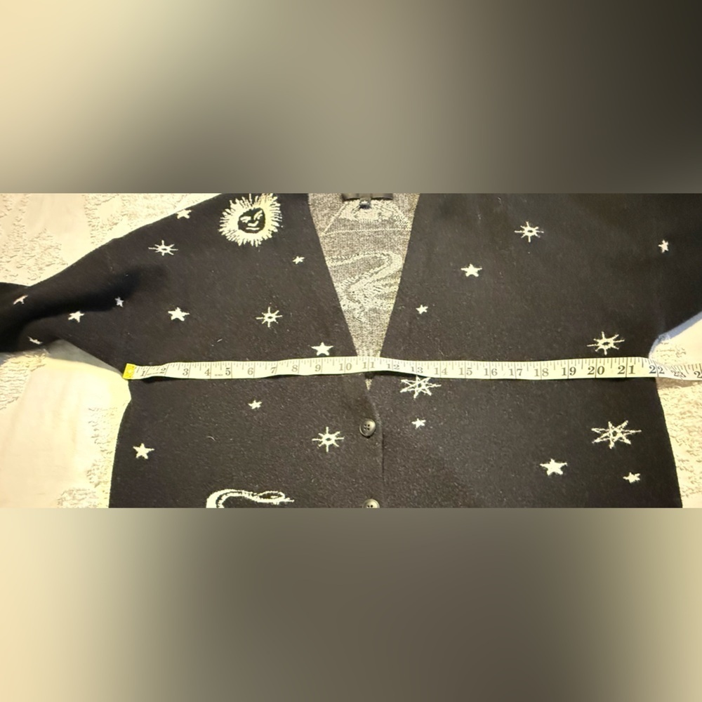 Obey Black Celestial Patterned Cardigan Size L - Picture 6 of 9